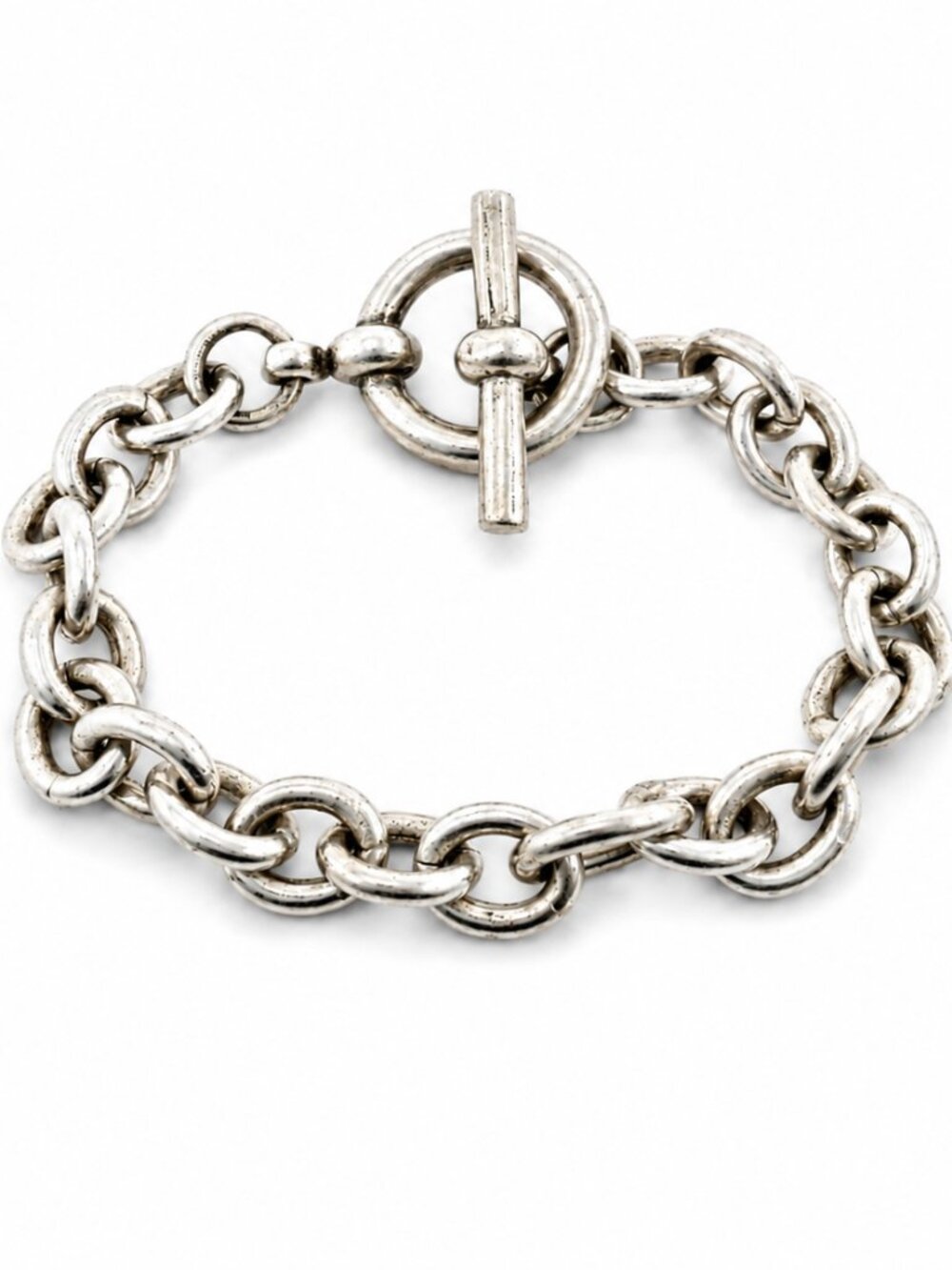 Vintage 925 Sterling Silver Aveda Chunky Link Toggle Bracelet 36.3g Rare!